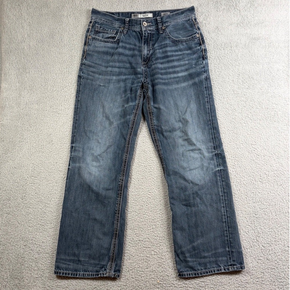 BKE Denim Seth Jeans Men's 34x30 34R Straight Leg Blue Denim (READ)